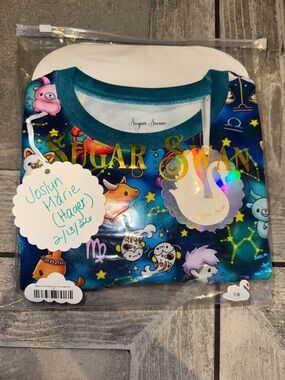 NIB Sugar Swan, Babies of The Zodiac French Terry BAMBOO Jogger Set - 7/8
